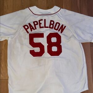 Majestic White and Red Men's Jersey vintage